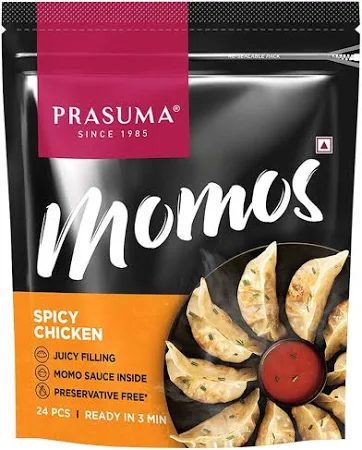 Prasuma Non Veg Frozen Spicy Chicken Momos